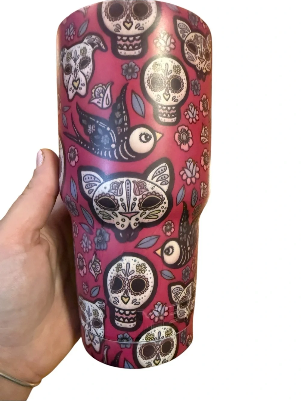 Yeti sugar Skull Floral YETI-Style Insulated Tumbler - Pink Skull Print